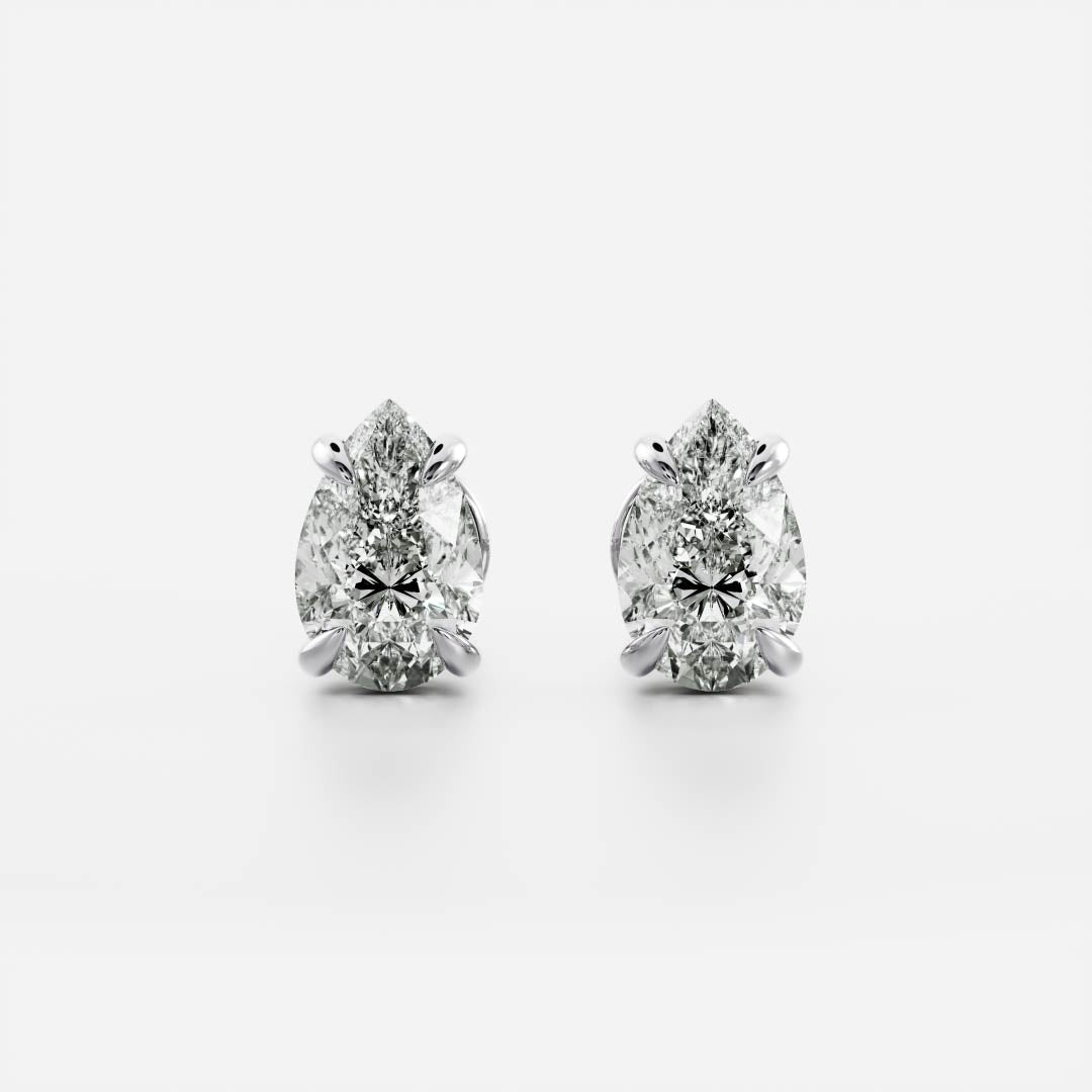 0.50 TCW Pear Cut Moissanite Stud Earrings in Gold