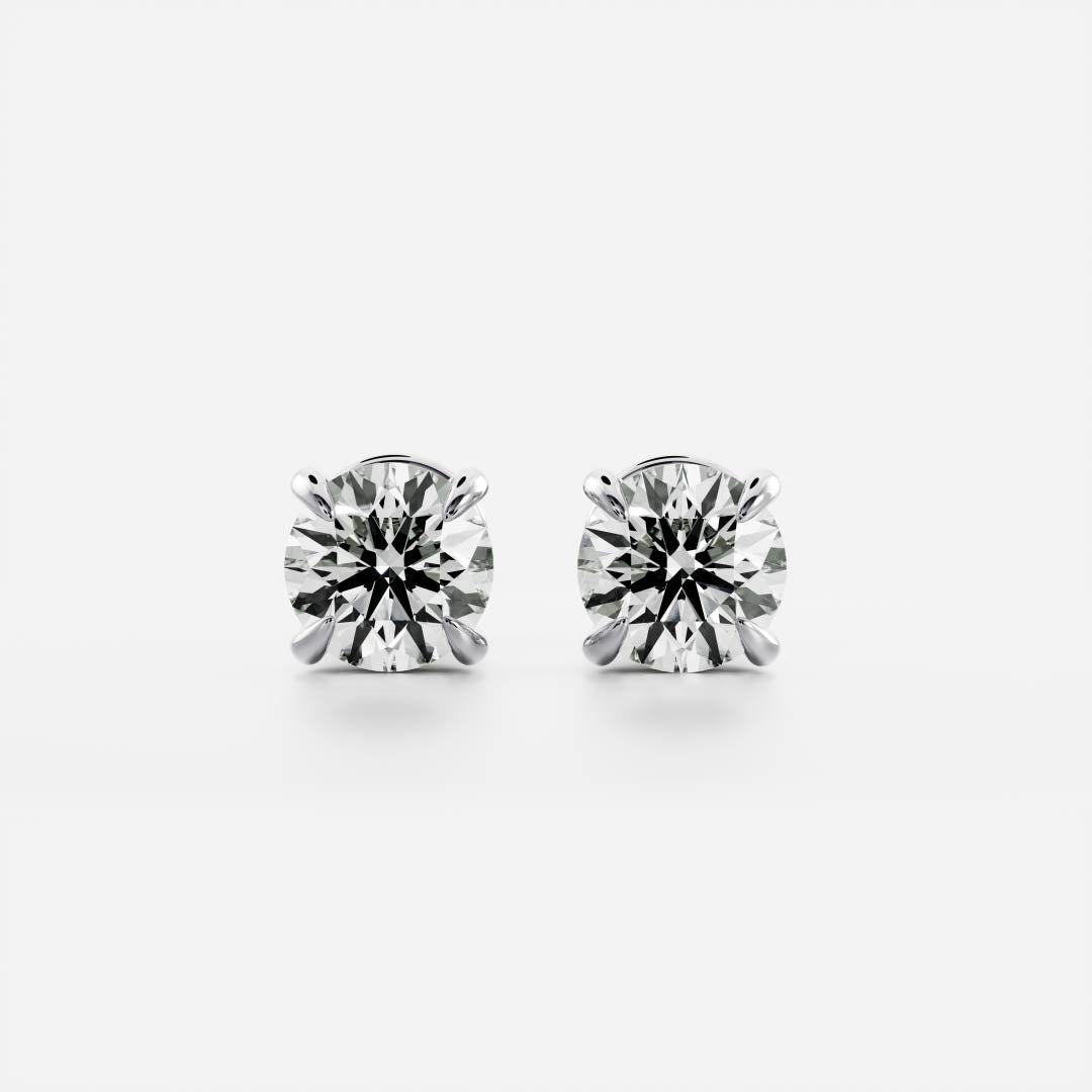 0.50 TCW Round Cut Moissanite Stud Earrings in Gold
