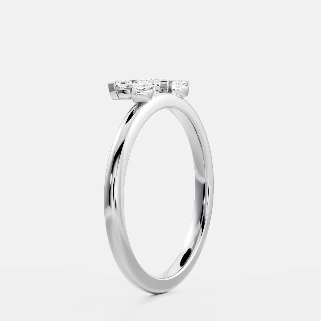 Stunning 0.10 CT Round Moissanite Stones Crown Wedding Bands