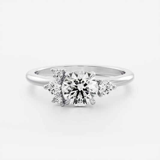 Marquise Cut Cluster Styled Lab Grown Diamond Engagement Ring