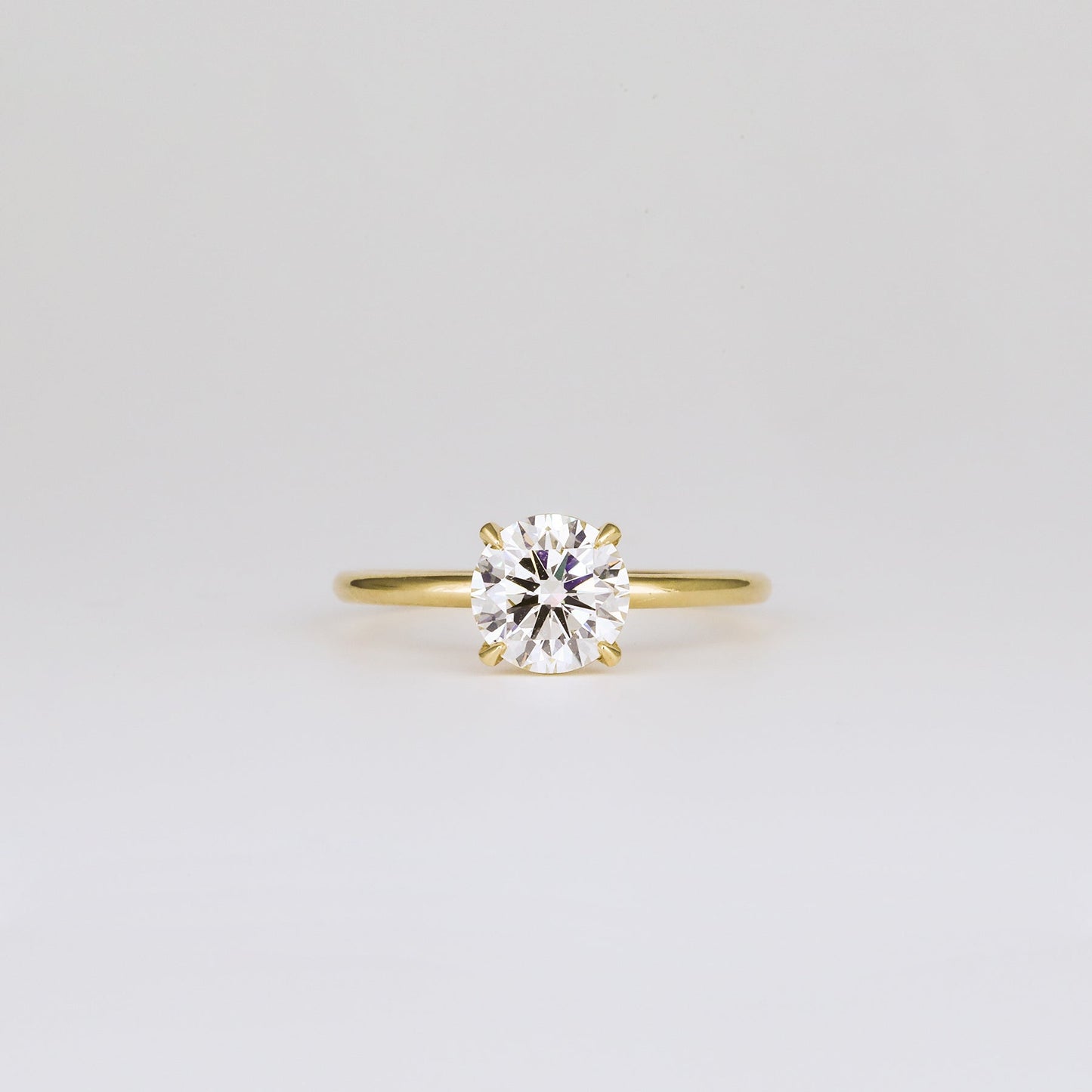 1.23 CT Round Shaped Solitaire Moissanite Engagement Ring