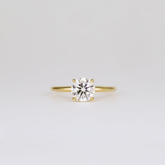 1.23 CT Round Shaped Solitaire Moissanite Engagement Ring