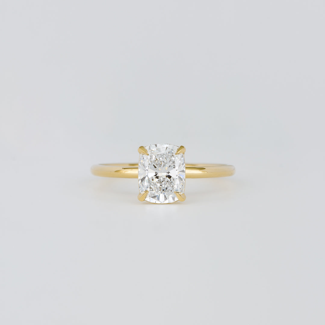 1.47 CT Cushion Shaped Solitaire Moissanite Engagement Ring