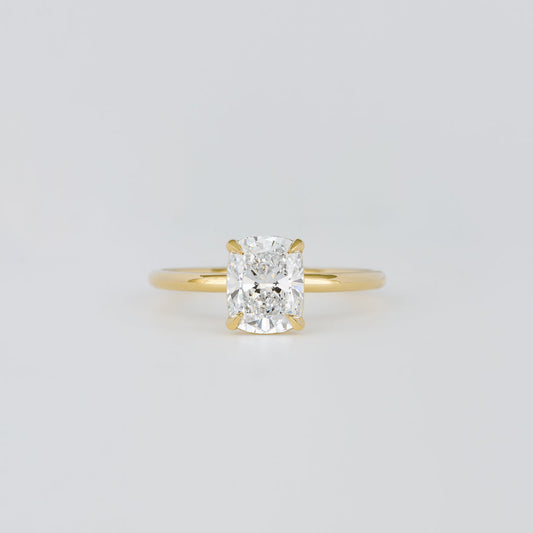 1.47 CT Cushion Shaped Solitaire Moissanite Engagement Ring