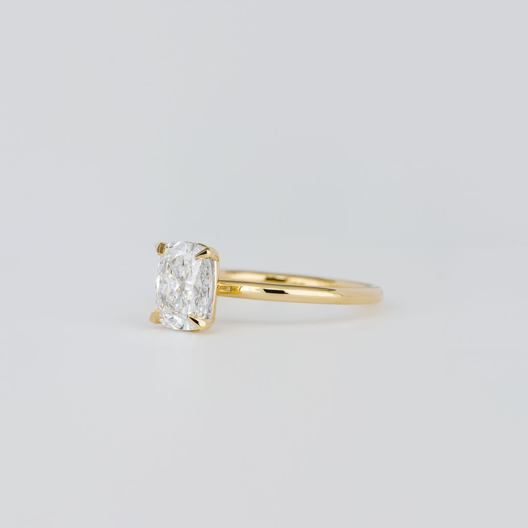 1.47 CT Cushion Shaped Solitaire Moissanite Engagement Ring