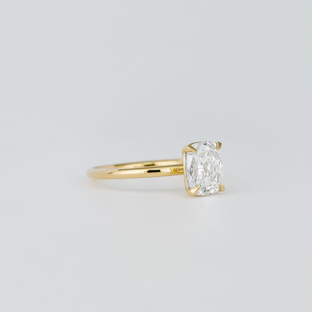 1.47 CT Cushion Shaped Solitaire Moissanite Engagement Ring