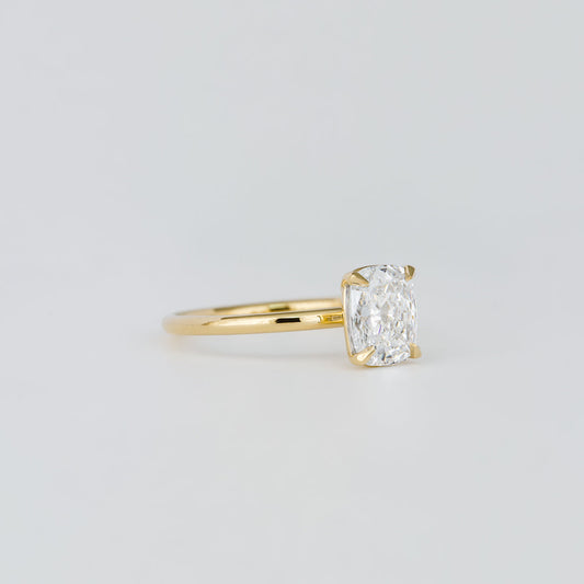 1.47 CT Cushion Shaped Solitaire Moissanite Engagement Ring