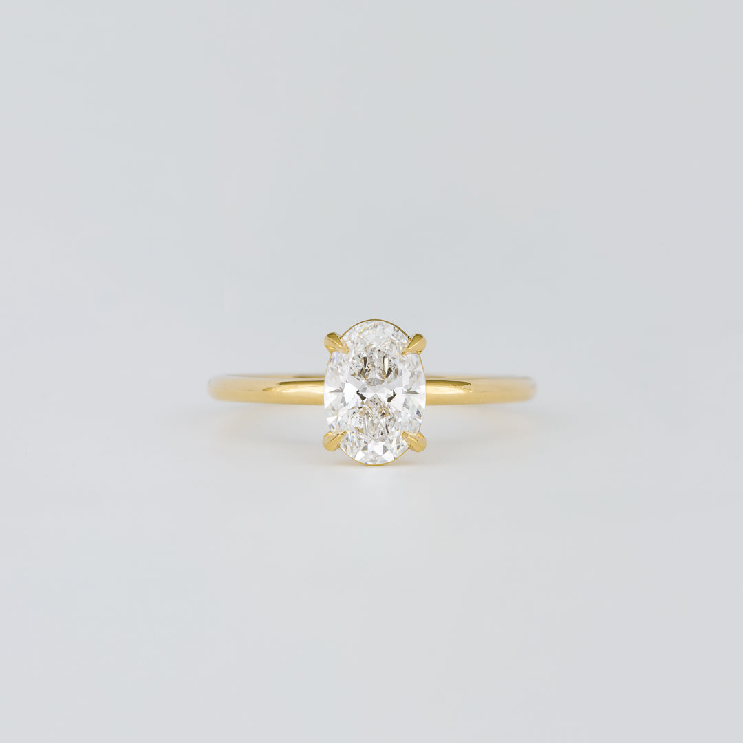 1.07 TCW Oval Shaped Solitaire Moissanite Engagement Ring