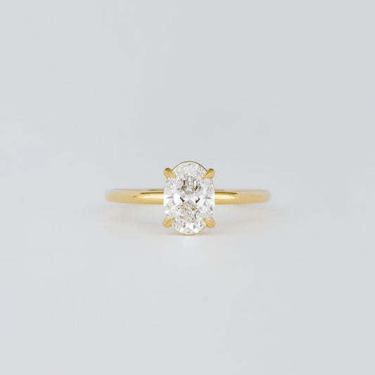 1.07 TCW Oval Shaped Solitaire Moissanite Engagement Ring