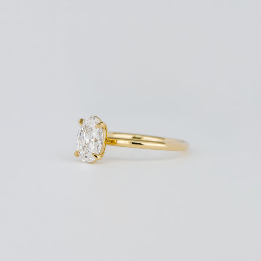 1.07 TCW Oval Shaped Solitaire Moissanite Engagement Ring