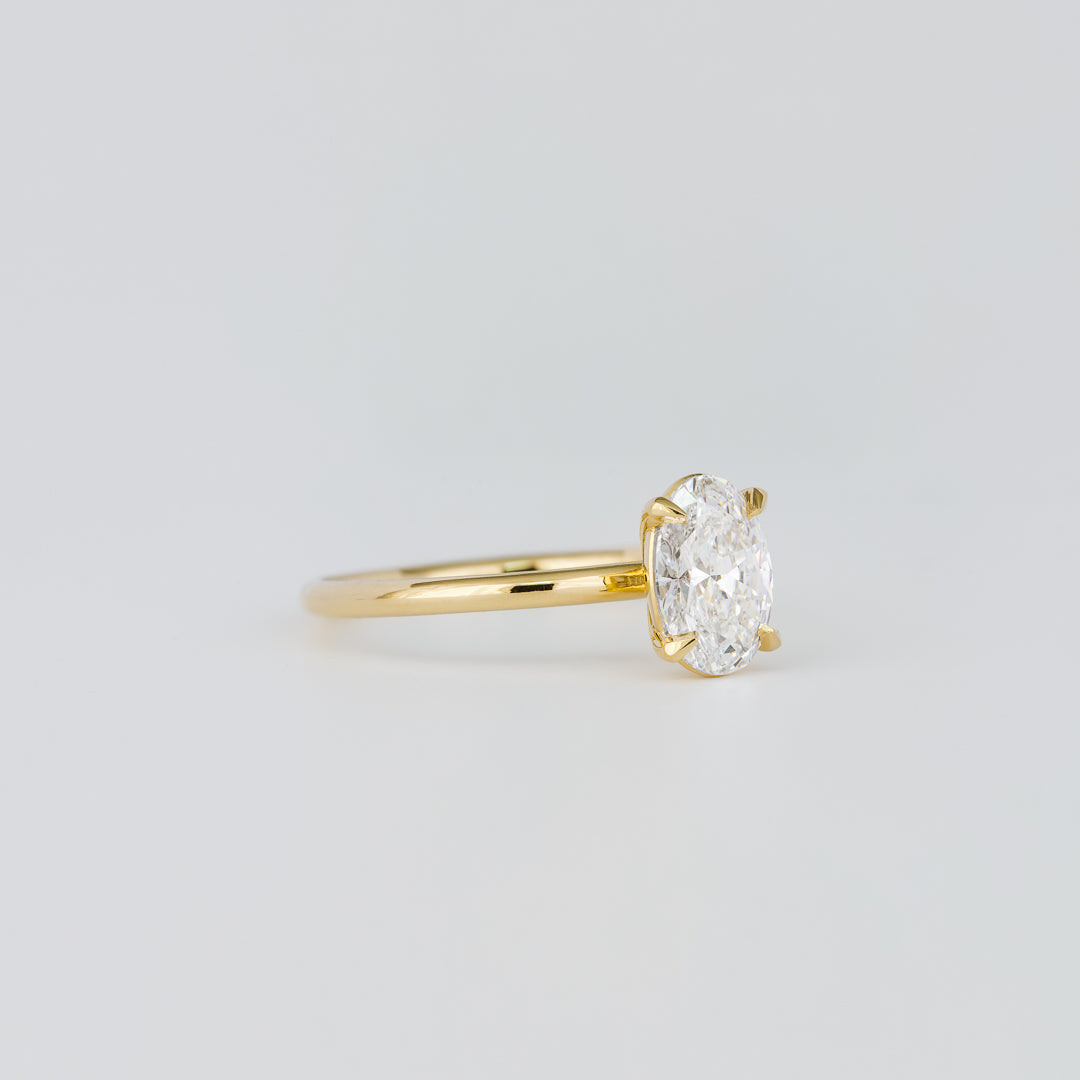 1.07 TCW Oval Shaped Solitaire Moissanite Engagement Ring