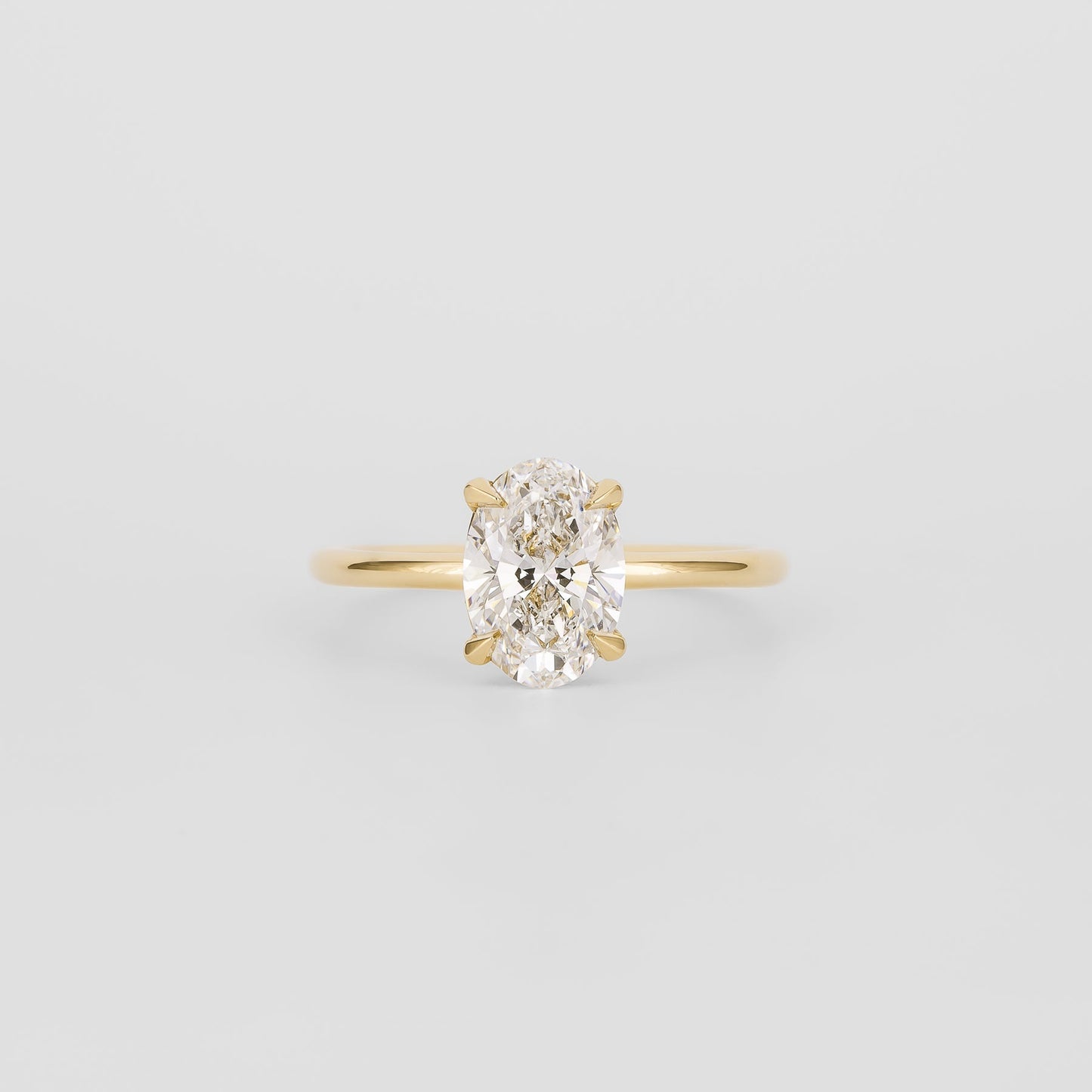 1.52 CT Oval Shaped Solitaire Moissanite Engagement Ring