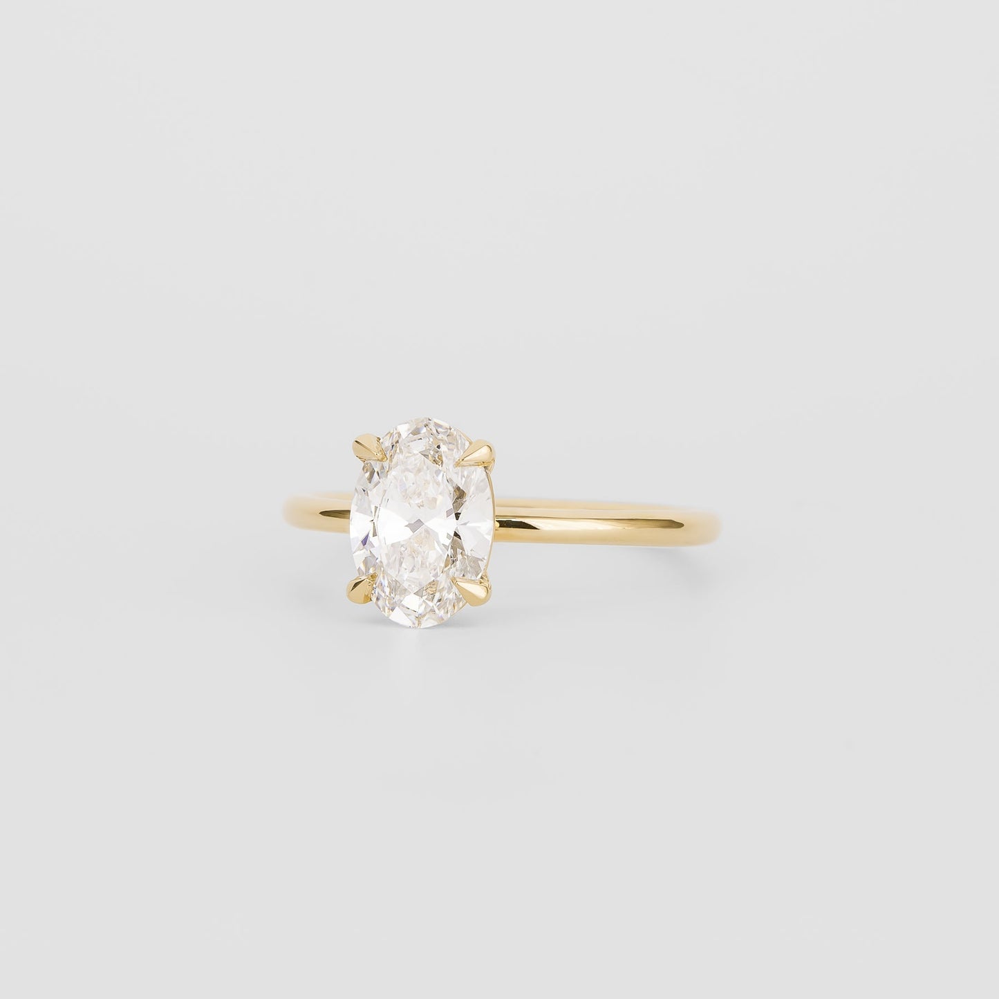 1.52 CT Oval Shaped Solitaire Moissanite Engagement Ring