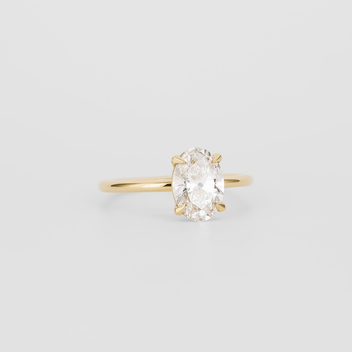 1.52 CT Oval Shaped Solitaire Moissanite Engagement Ring