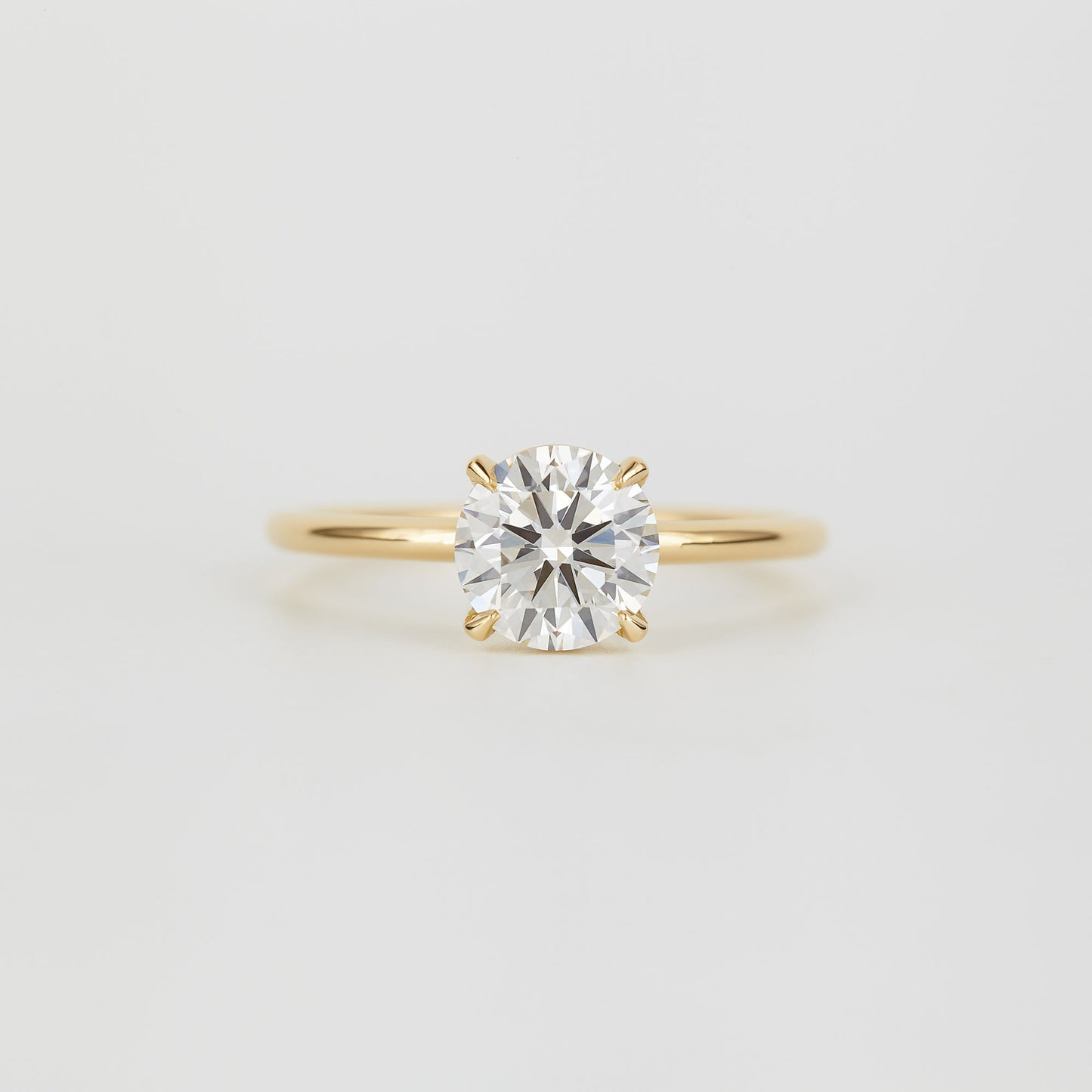 1.52 CT Round Shaped Solitaire Moissanite Engagement Ring