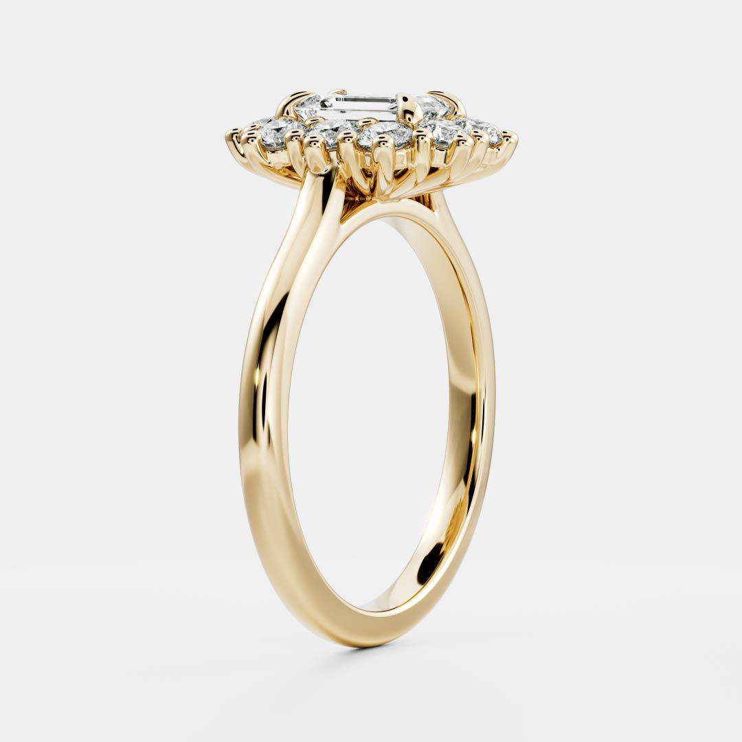 Stunning 1.5-2.5 CT Emerald Moissanite Engagement Ring with Halo Design
