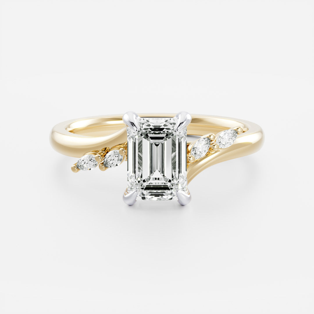 Stunning 1.0-3.0 CT Emerald Moissanite Engagement Ring with Cluster Design