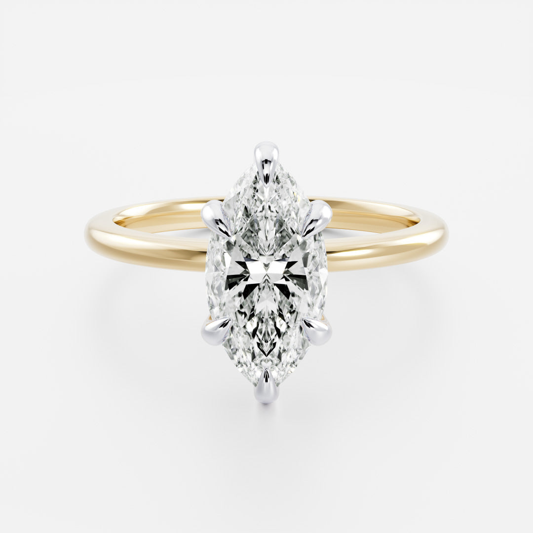 Stunning 1.5-2.5 CT Marquise Moissanite Engagement Ring with Solitaire Design