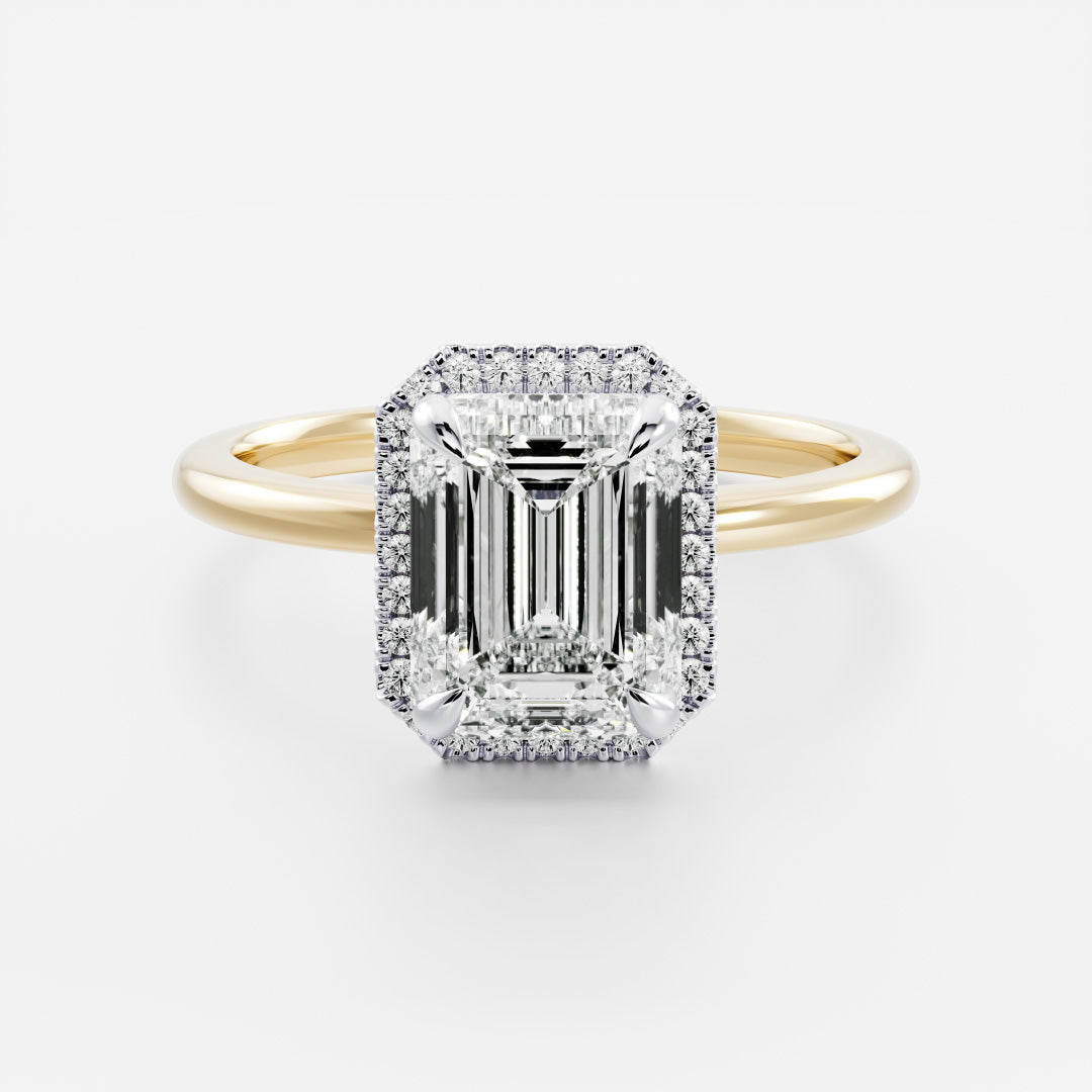 Stunning 1.5-2.5 CT Emerald Moissanite Engagement Ring with Halo Design
