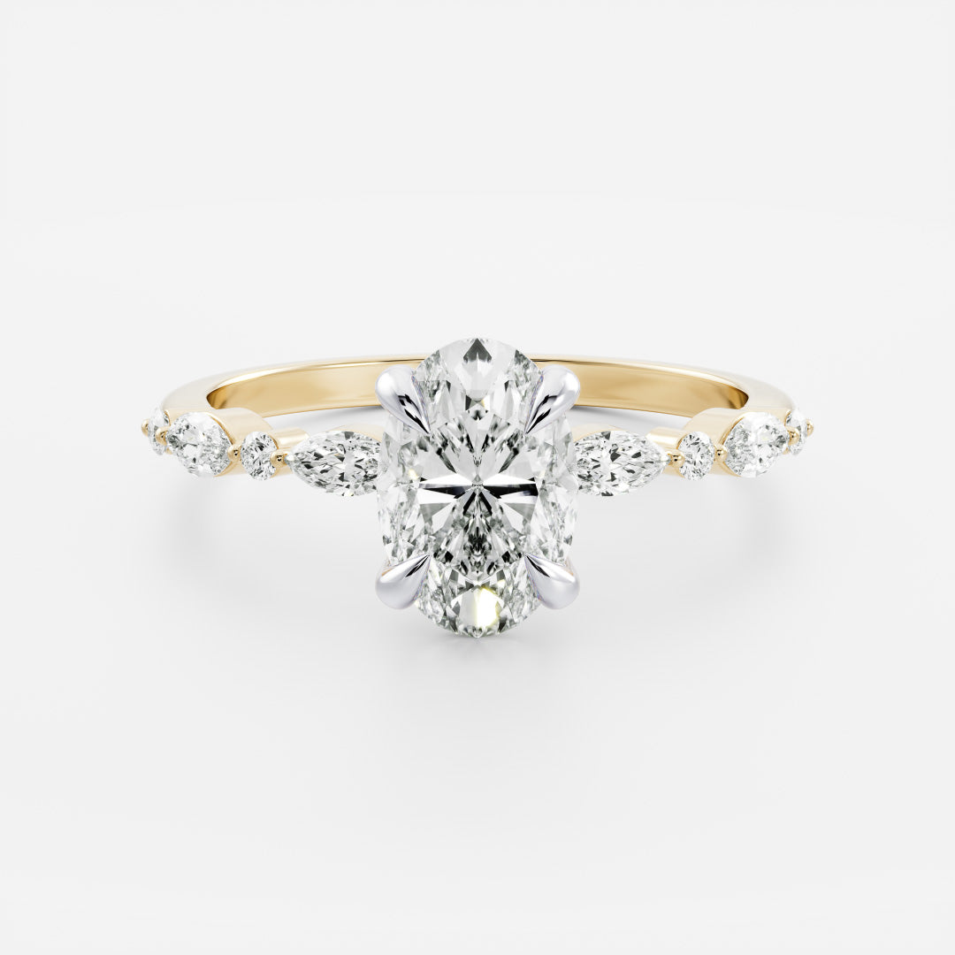 Stunning 1.5-2.5 CT Oval Moissanite Engagement Ring with Pave Design