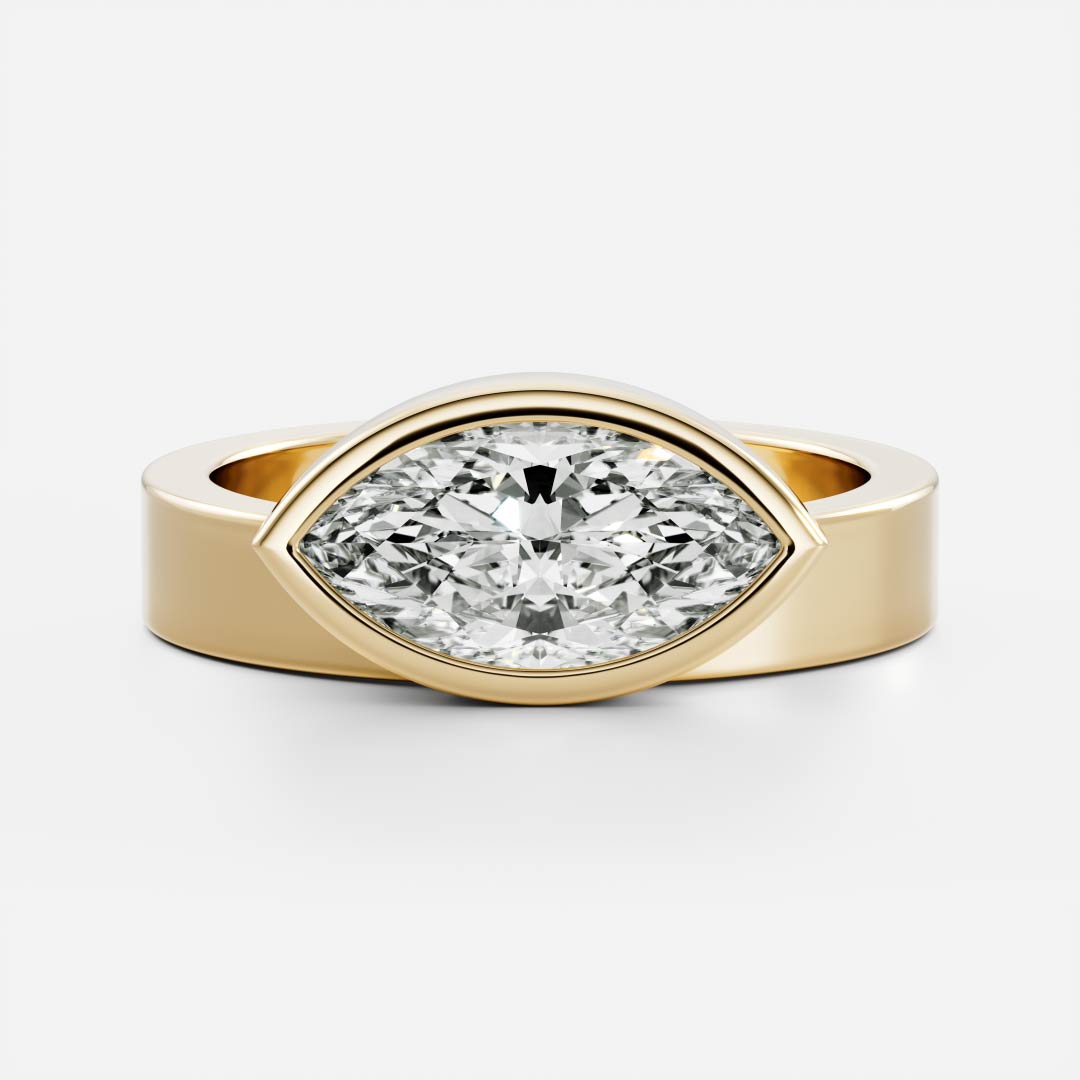 Stunning 1.5-2.5 CT Marquise Moissanite Engagement Ring with Bezel Design
