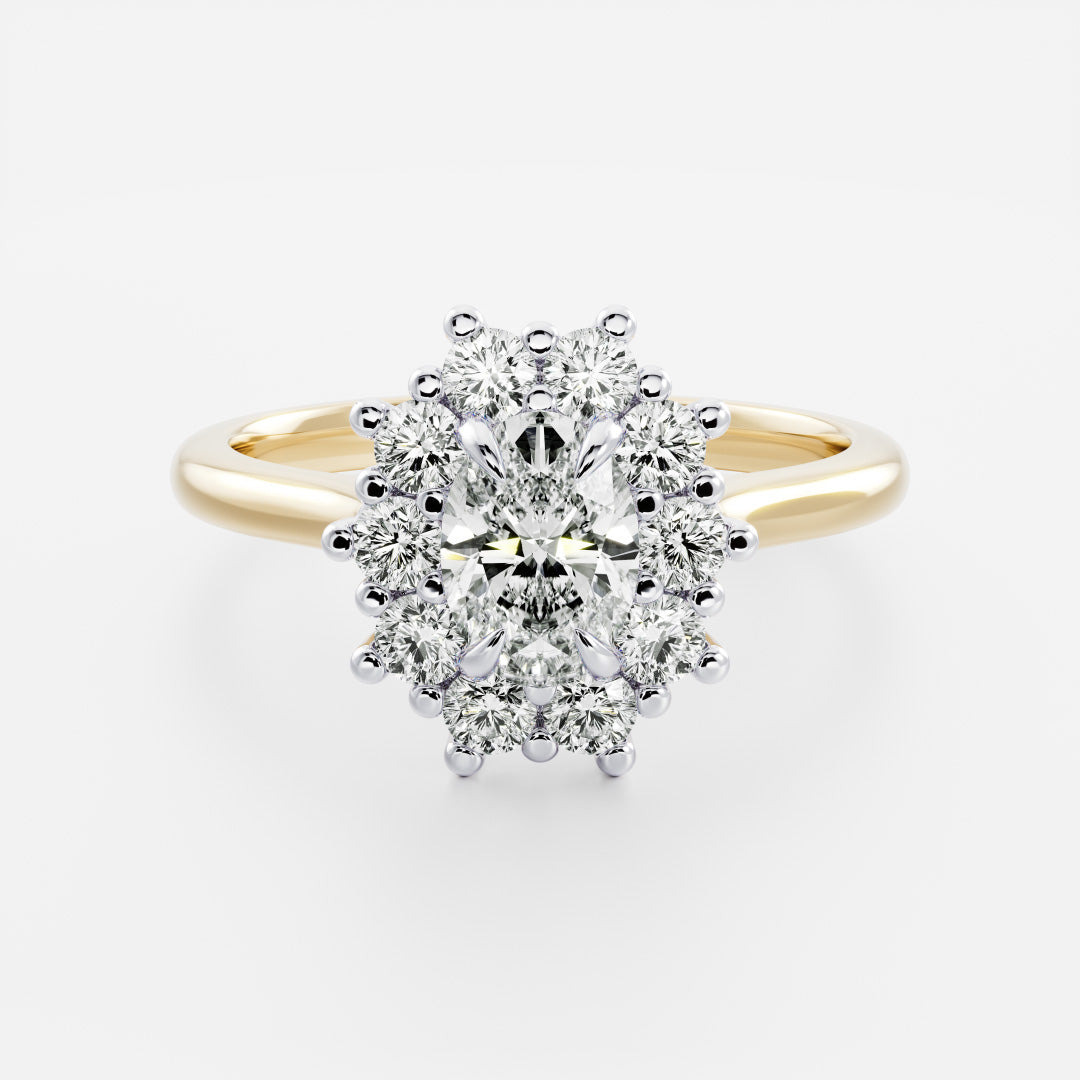 Stunning 1.0-2.0 CT Oval Moissanite Engagement Ring with Halo Design