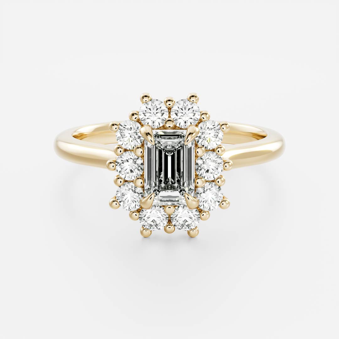Stunning 1.5-2.5 CT Emerald Moissanite Engagement Ring with Halo Design