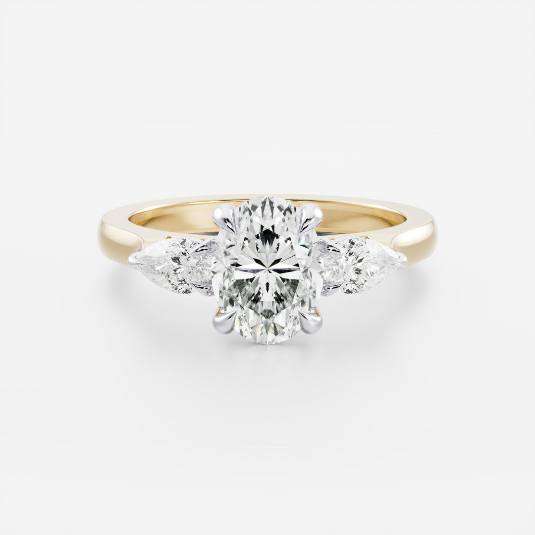 Stunning 1.5-2.5 CT Oval Moissanite Engagement Ring with Three Stone Design