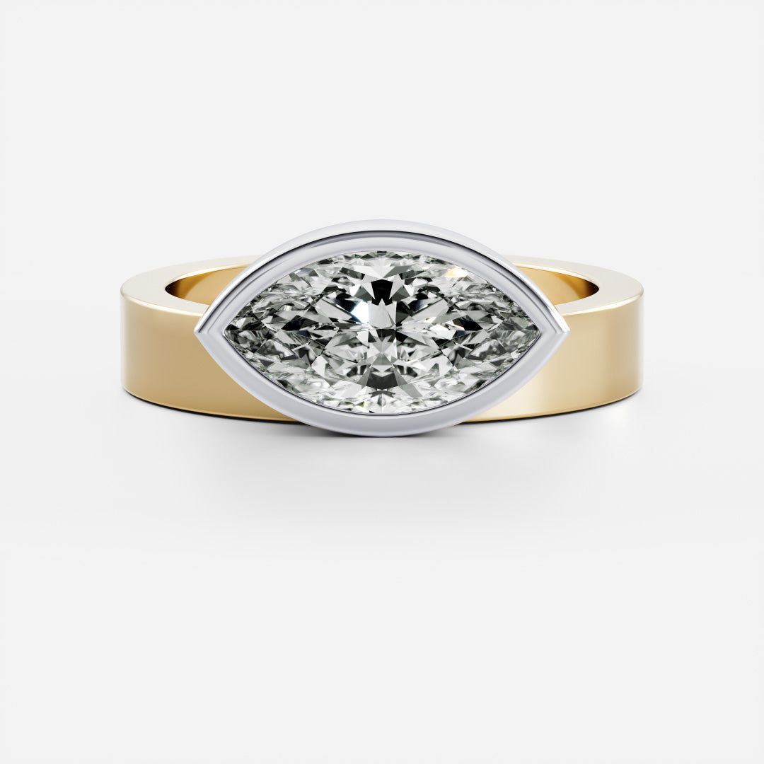 Stunning 1.5-2.5 CT Marquise Moissanite Engagement Ring with Bezel Design