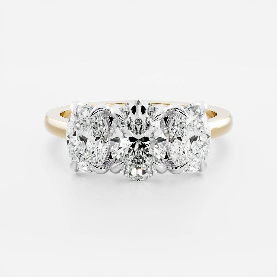 Stunning 1.0-2.0 CT Oval Moissanite Engagement Ring with Three Stone Design