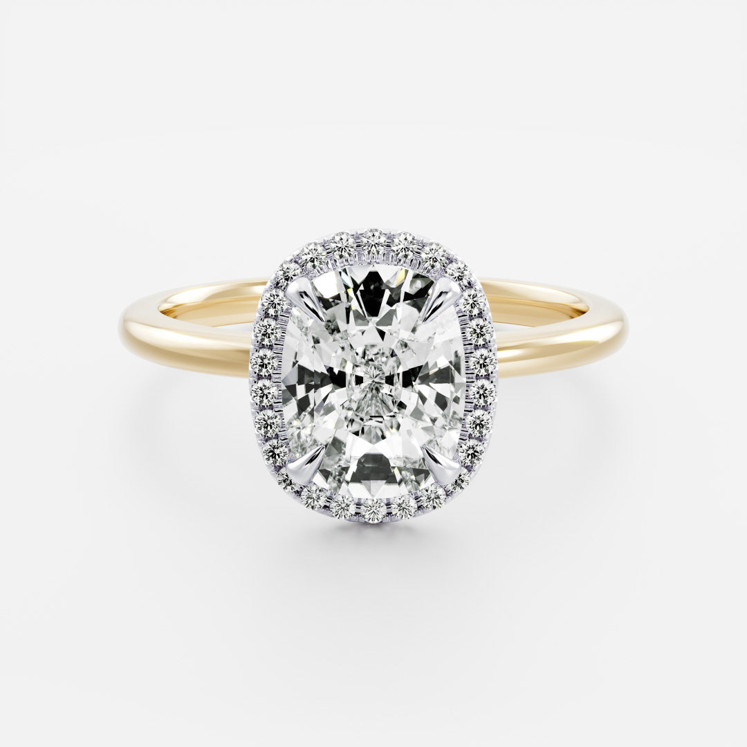Stunning 1.5-2.5 CT Elongated Cushion Moissanite Engagement Ring with Halo Design