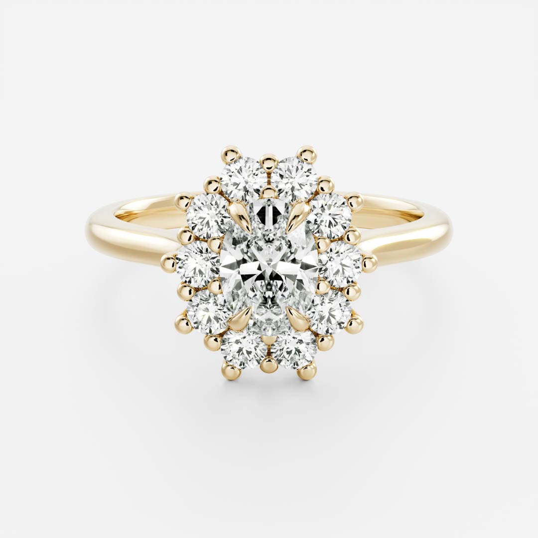 Stunning 1.0-2.0 CT Oval Moissanite Engagement Ring with Halo Design