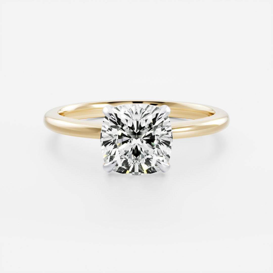 Stunning 1.0-2.0 CT Cushion Moissanite Engagement Ring with Solitaire Design