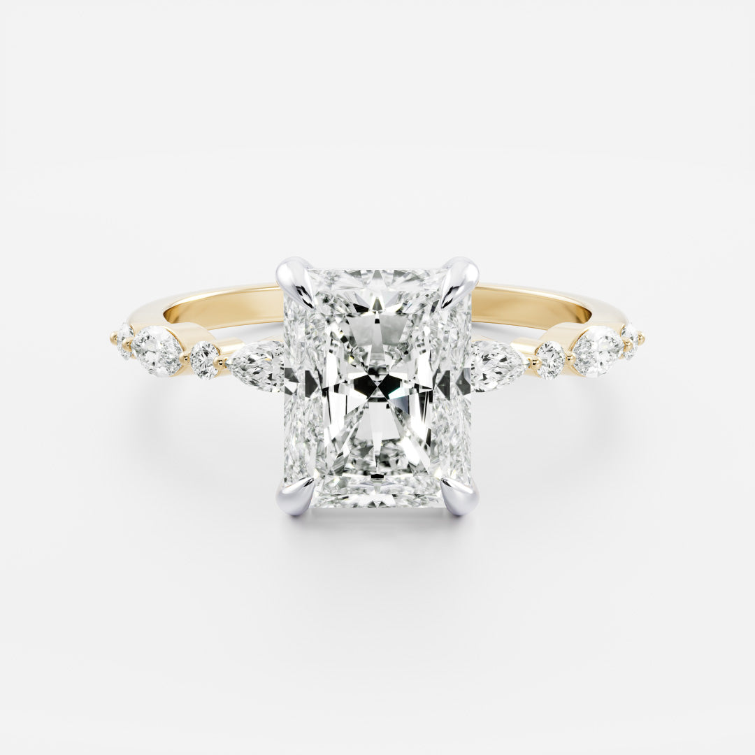 Stunning 1.0-2.0 CT Radiant Moissanite Engagement Ring with Pave Design