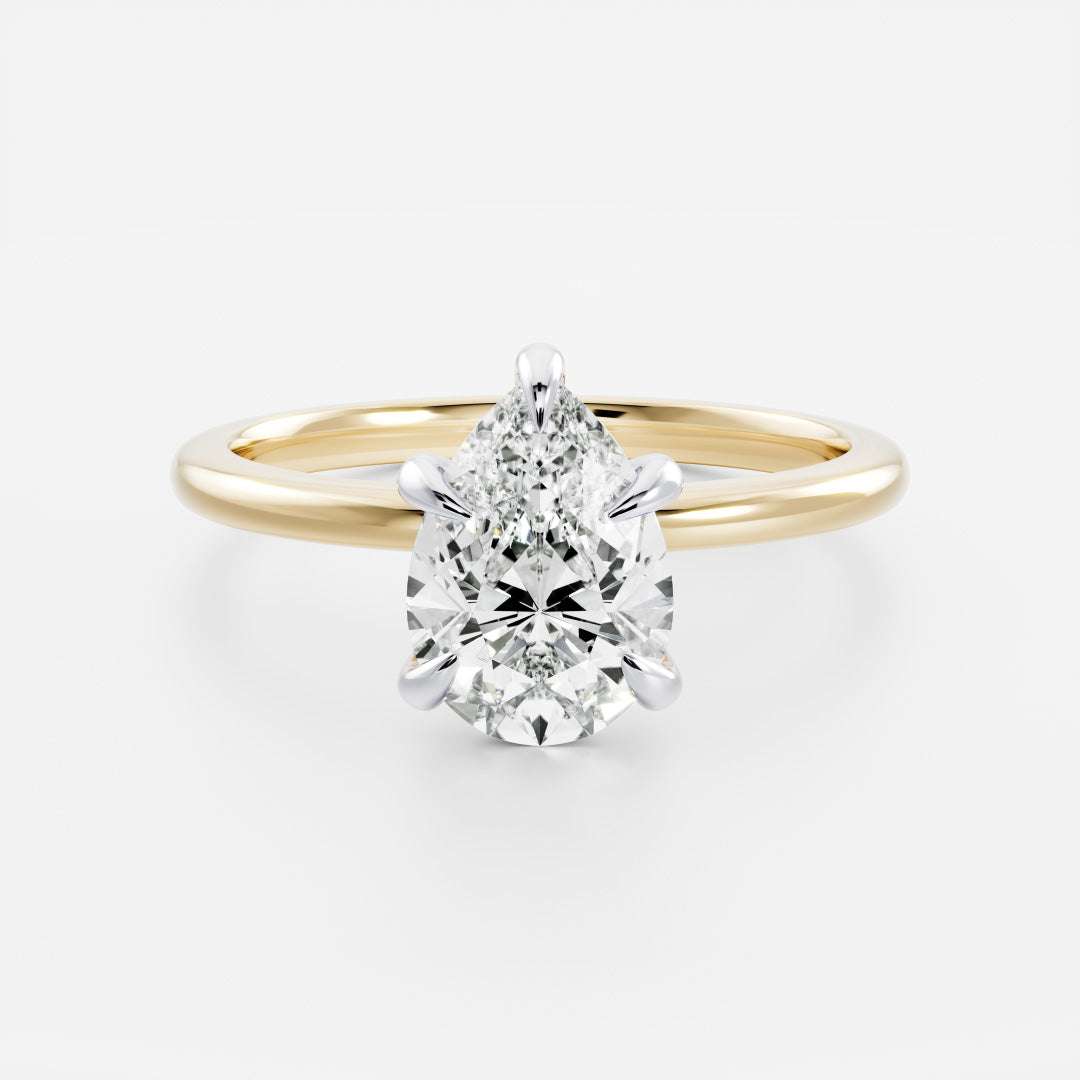 Stunning 1.5-2.5 CT Pear Moissanite Engagement Ring with Solitaire Design