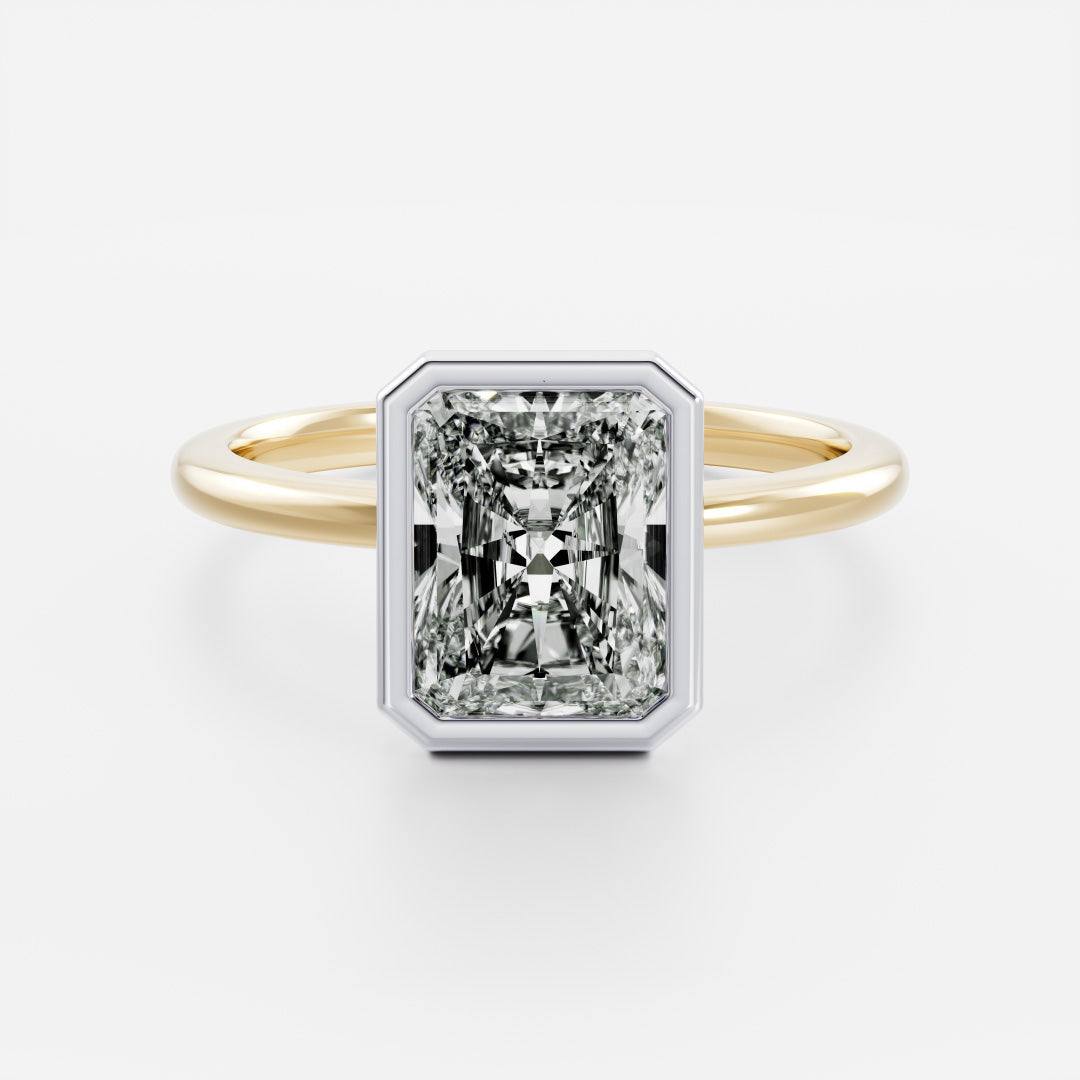 Stunning 1.0-2.0 CT Radiant Moissanite Engagement Ring with Bezel Design
