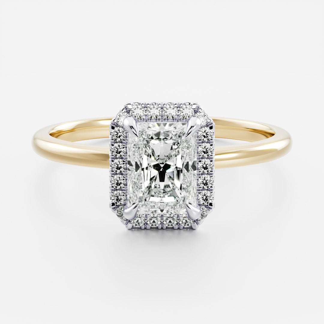 Stunning 1.5-2.5 CT Radiant Moissanite Engagement Ring with Halo Design