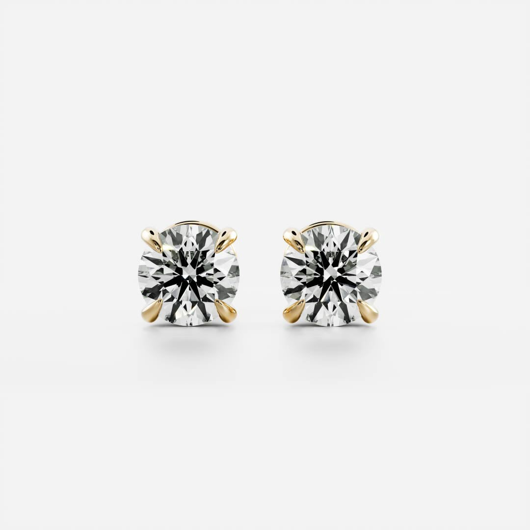 0.50 TCW Round Cut Moissanite Stud Earrings in Gold
