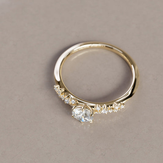 Marquise Shaped Three Stone Lab Grown Diamond Engagement Ring