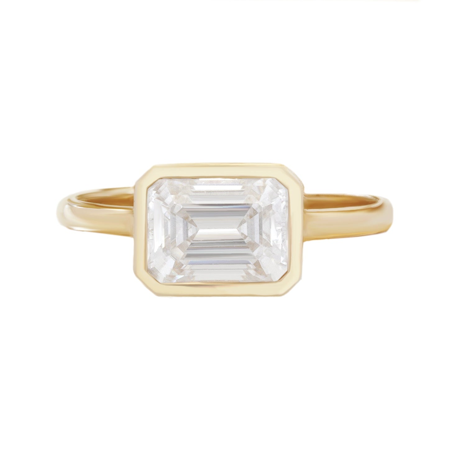 2.9 Carats Emerald Pave Styled Moissanite Engagement Ring