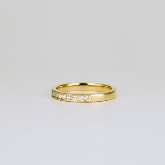 0.32 TCW Round Shaped Half Eternity Moissanite Wedding Band