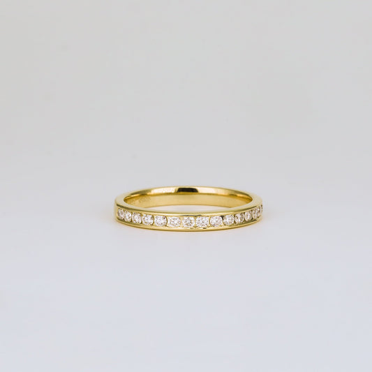 0.32 TCW Round Shaped Half Eternity Moissanite Wedding Band