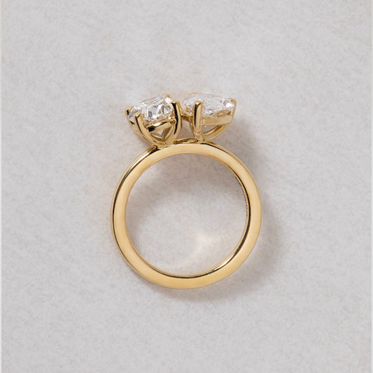 Marquise Shaped Three Stone Lab Grown Diamond Engagement Ring