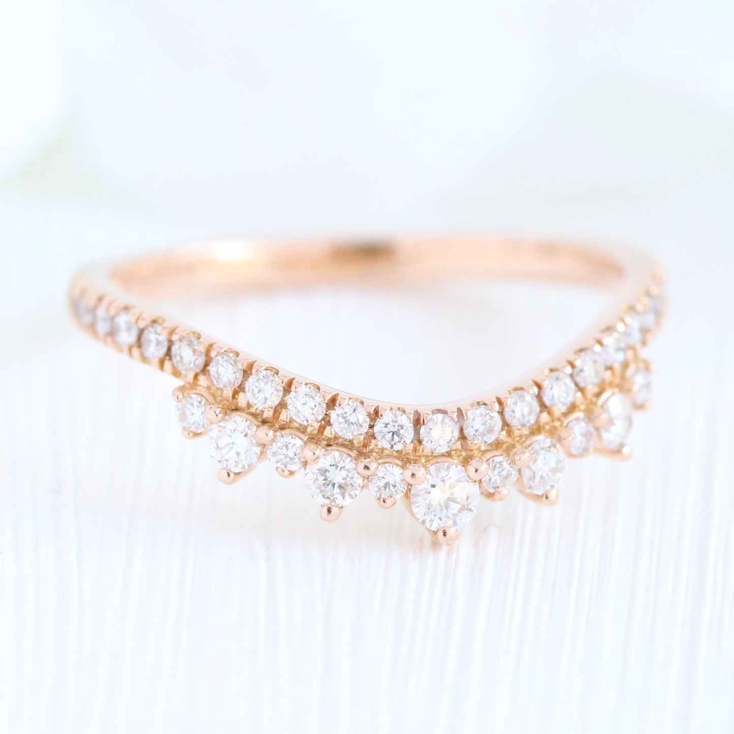 1.5 CT Pear Cut Curved Vintage Pave Moissanite Bridal Ring Set