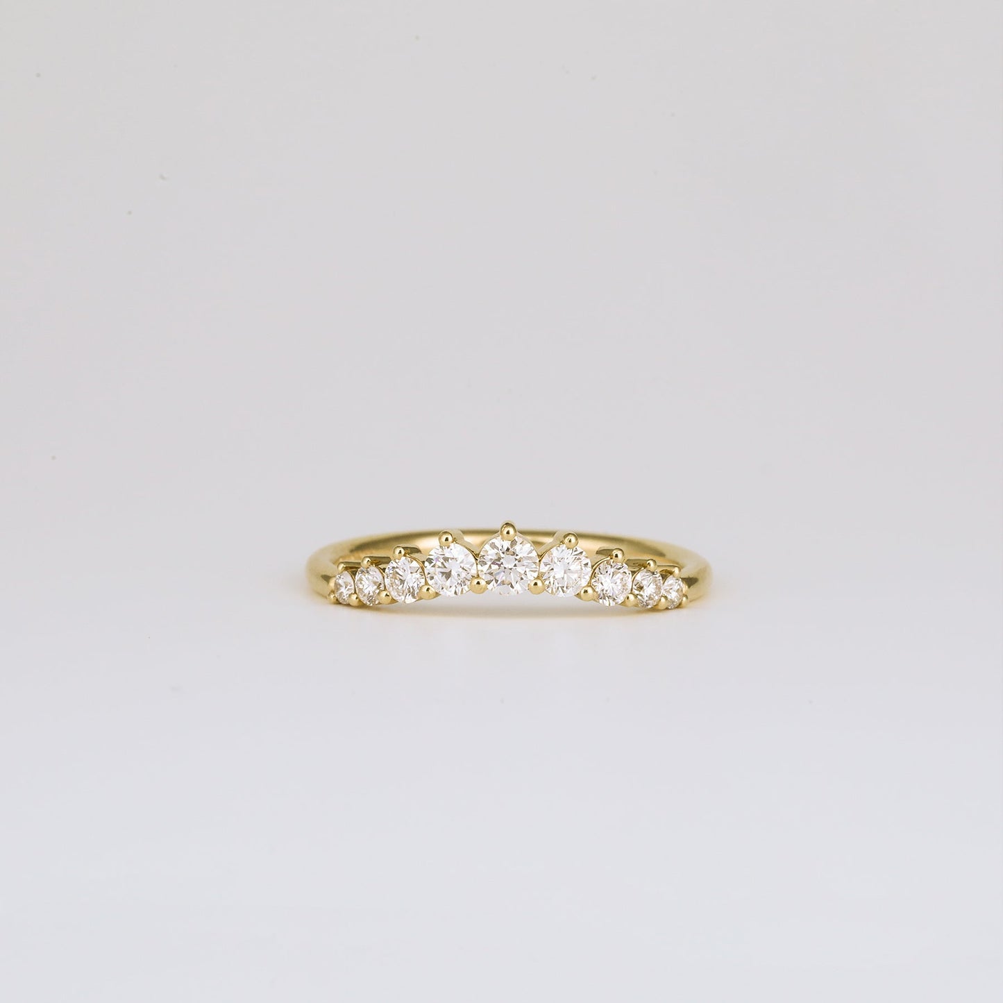 0.31 TCW Round Shaped Curved Moissanite Wedding Band