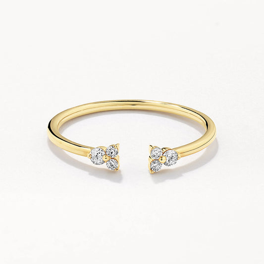 0.54 TCW Round Shaped Open Shank Moissanite Diamond Wedding Band