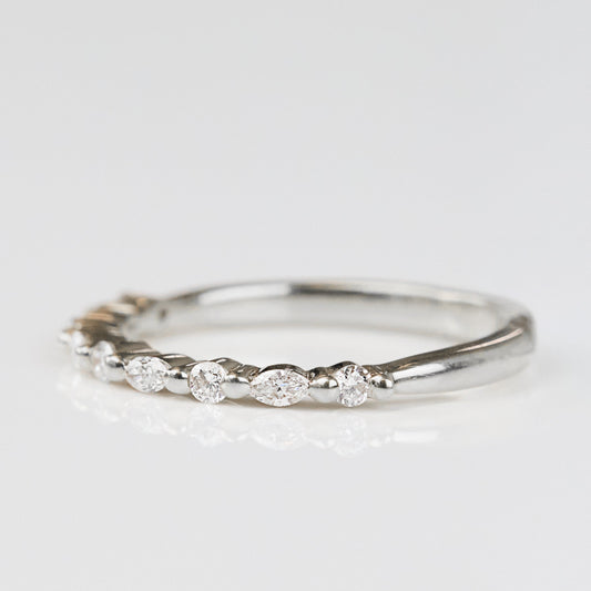 0.25 TCW Round Shaped Half Eternity Lab Grown Diamond Wedding Band