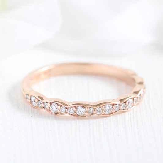 1.5 CT Pear Cut Curved Pave Moissanite Bridal Ring Set