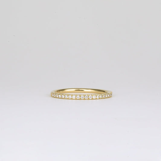 0.21 TCW Round Shaped Half Eternity Moissanite Wedding Band