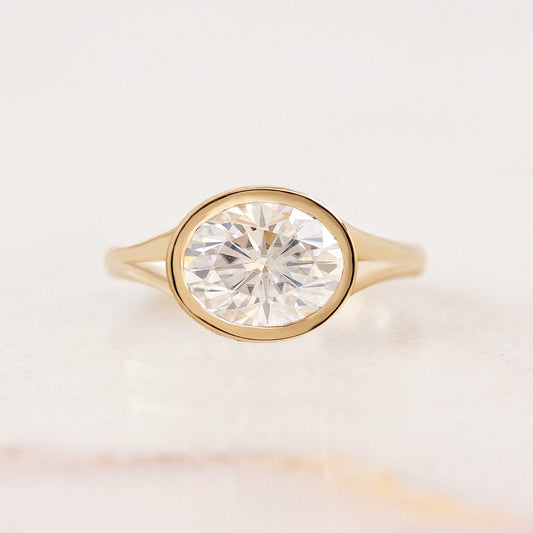 2.9 Carats Emerald Pave Styled Moissanite Engagement Ring